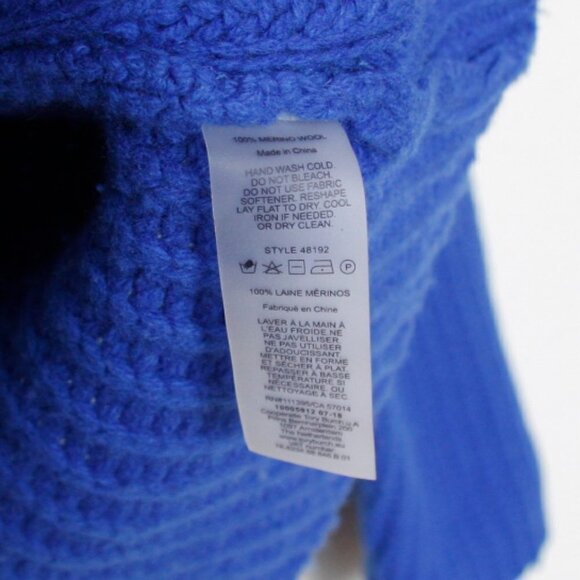 Tory Burch Sport Chunky Knit Merino Wool Sweater Blue XS - Picture 4 of 6